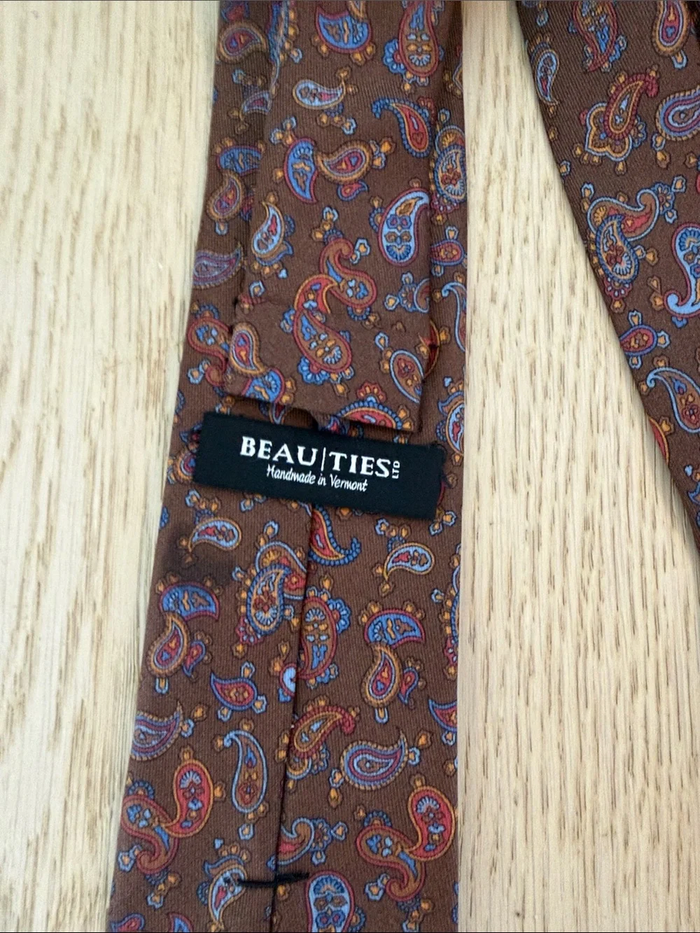 Boys Beau Ties of Vermont brown paisley tie